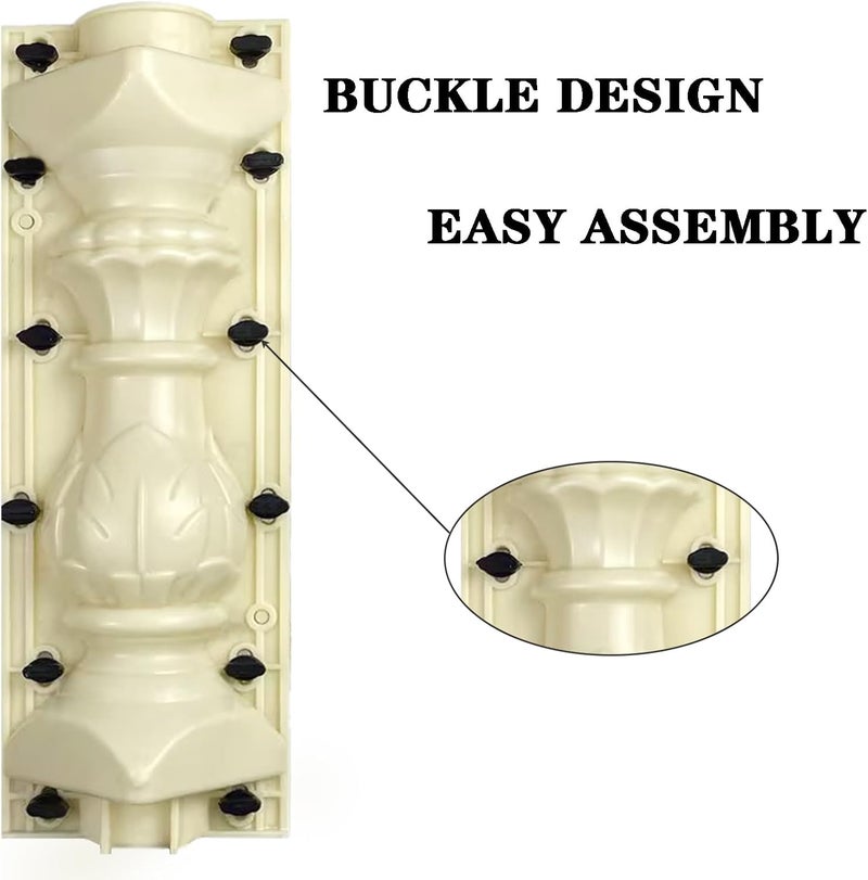 EAIVENY Prefabricated ABS Balcony Mold,Concrete Balustrade Mold Concrete Formwork for Outdoor Construction, DIY Home Improvement, Easy Installation and Reusable Design (Style 1) - Image 4